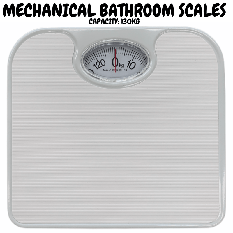 130kg Mechanical Bathroom Scales Weight Checker Kilo Kg Kilograms - White Payday Deals