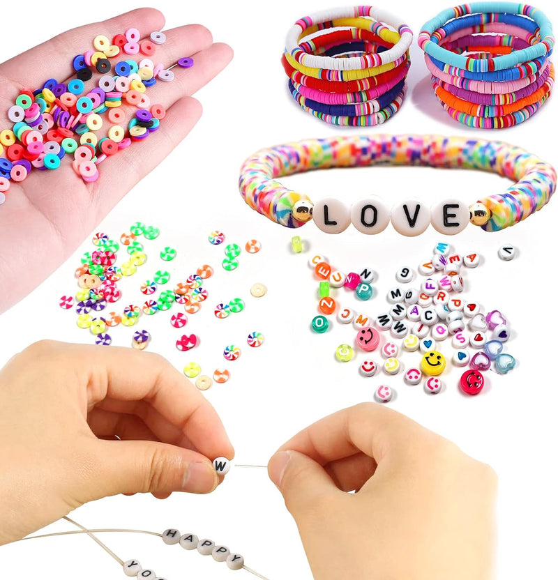 13200PCS 84 Colours Flat Round Polymer Clay Beads Kit Heishi Alphabet Letter Beads for Jewellery Bracelet Necklace Making Payday Deals