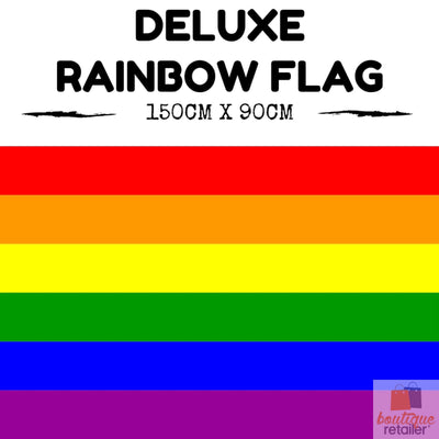 DELUXE RAINBOW GAY PRIDE FLAG Outdoor Banner 150x90cm 3x5ft with Metal Eyelets