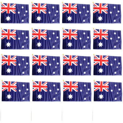 12x Aussie Hand Flag 29x44cm – Australia  Day Flag for Celebrations & Sports Events