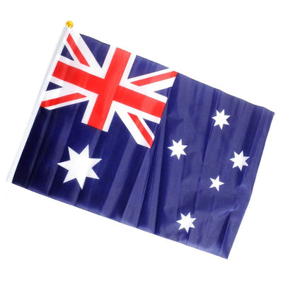 12x Aussie Hand Flag 29x44cm – Australia  Day Flag for Celebrations & Sports Events