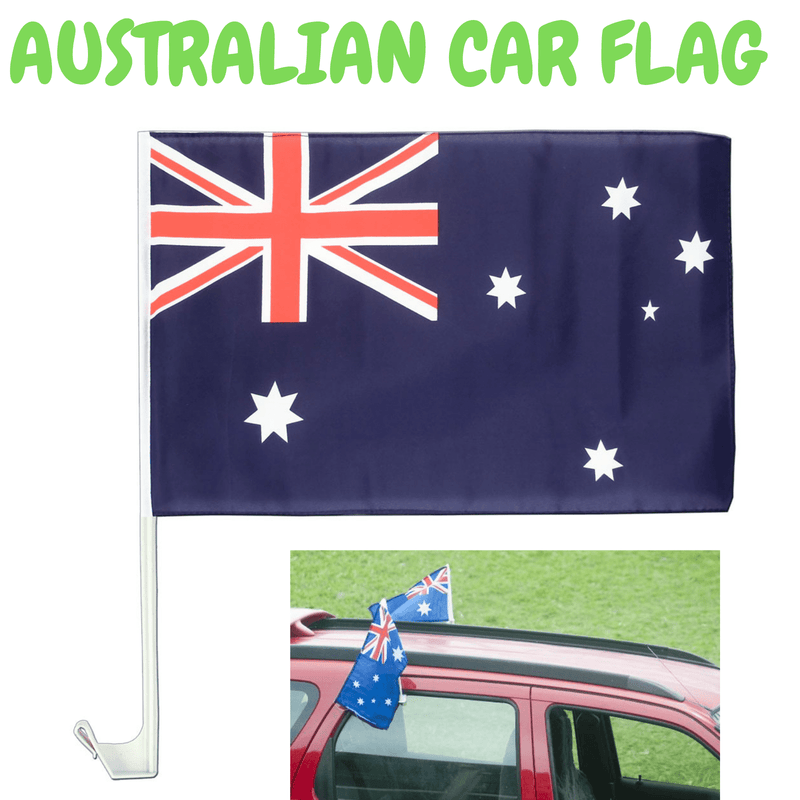 1x AUSTRALIA CAR FLAG with Window Clip Flags Australia Day 30cm x 45cm