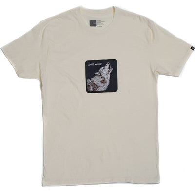 Goorin Bros The Animal Farm T Shirt Top Short Sleeve Wolf - Made in Portugal - Cream