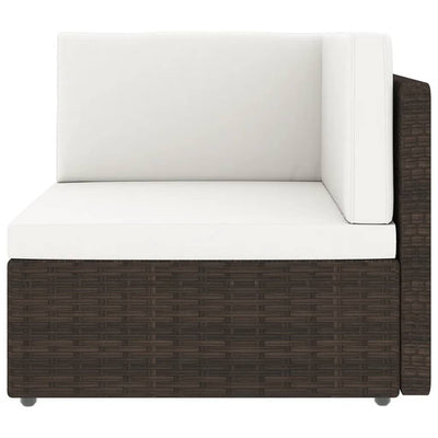 14 Piece Garden Lounge Set with Cushions Brown Poly Rattan Payday Deals