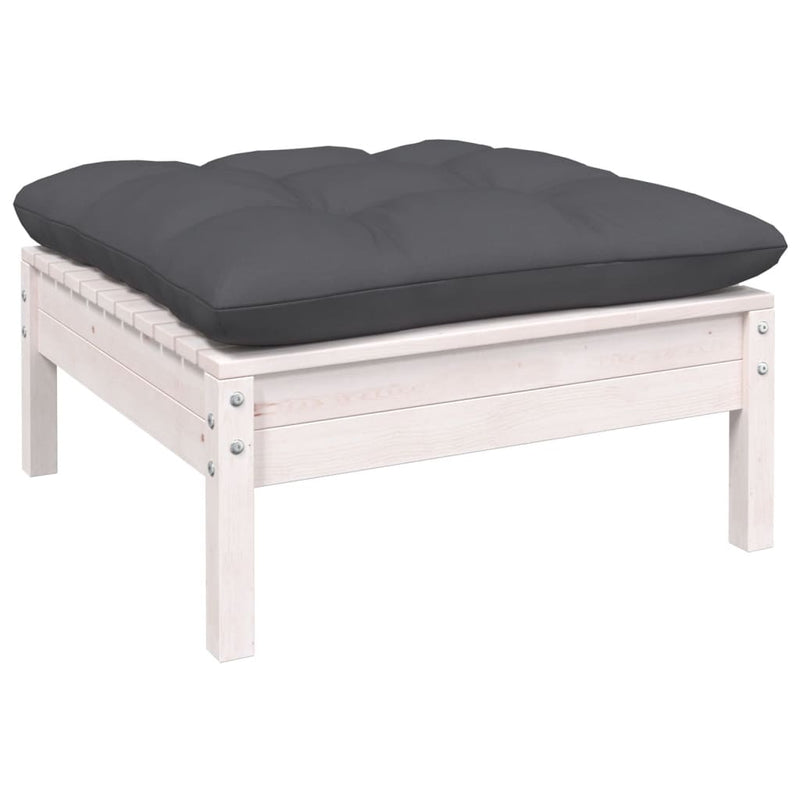 14 Piece Garden Lounge Set with Cushions White Solid Pinewood Payday Deals