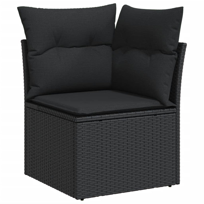 14 Piece Garden Sofa Set with Cushions Black Poly Rattan Payday Deals