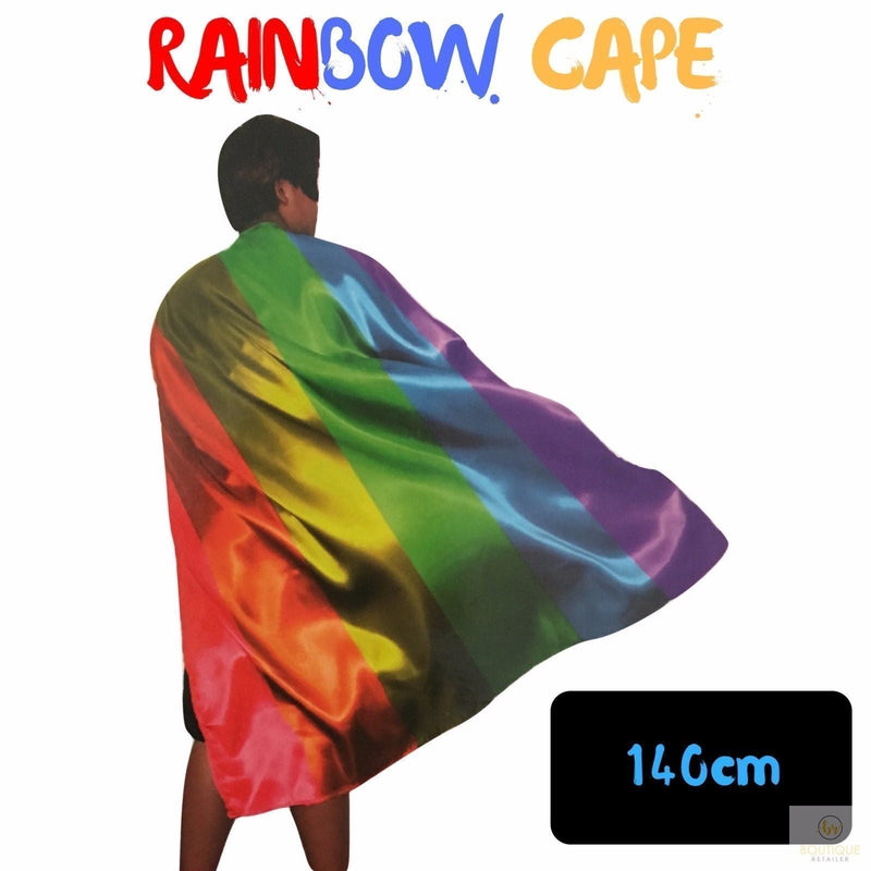 140cm DELUXE RAINBOW CAPE Party Fancy Dress Costume Adult Size Payday Deals