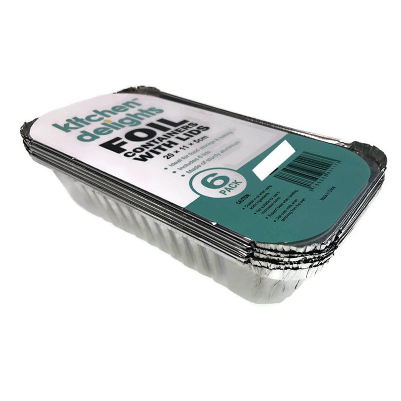 144x ALUMINIUM FOIL CONTAINERS WITH LIDS Large Tray BBQ Takeaway Roasting 20cm*11cm*5cm Payday Deals