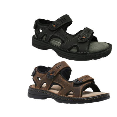 HUSH PUPPIES SIMMER Mens Leather Adjustable Strap Comfort Sandals Shoes