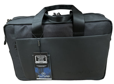 15" Futura Laptop Computer Bag Travel Work Messenger Bag w/USB Port - Black Payday Deals