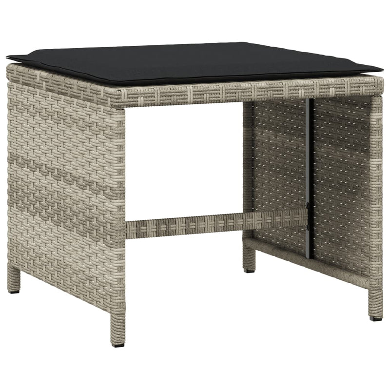 15 Piece Garden Dining Set with Cushions Light Grey Poly Rattan Payday Deals