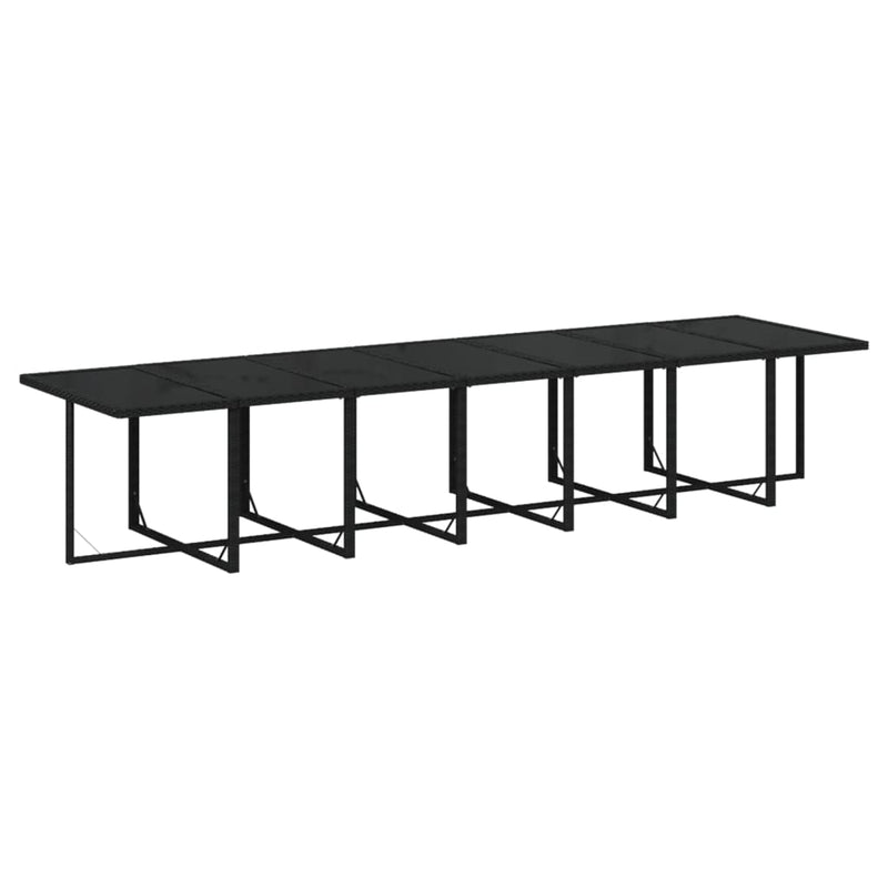 15 Piece Garden Dining Set with Cushions Poly Rattan Black Payday Deals