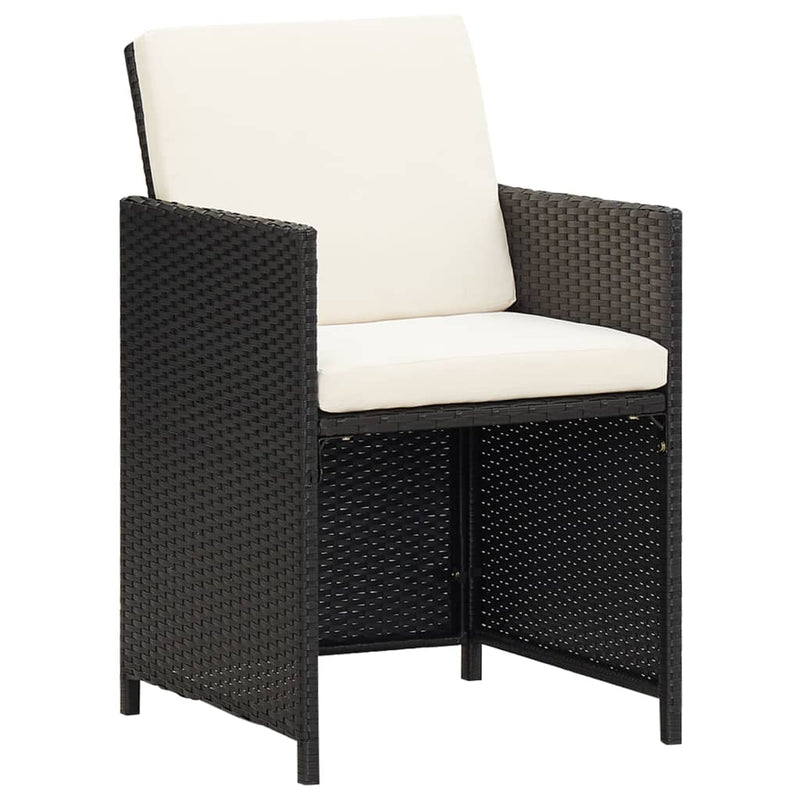 15 Piece Garden Dining Set with Cushions Poly Rattan Black Payday Deals