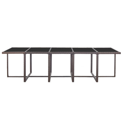 15 Piece Outdoor Dining Set with Cushions Poly Rattan Brown Payday Deals