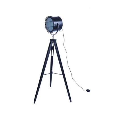 158cm Nautical Tripod Floor Lamp w Matte Black Lamp Head Searchlight Spot Light Payday Deals