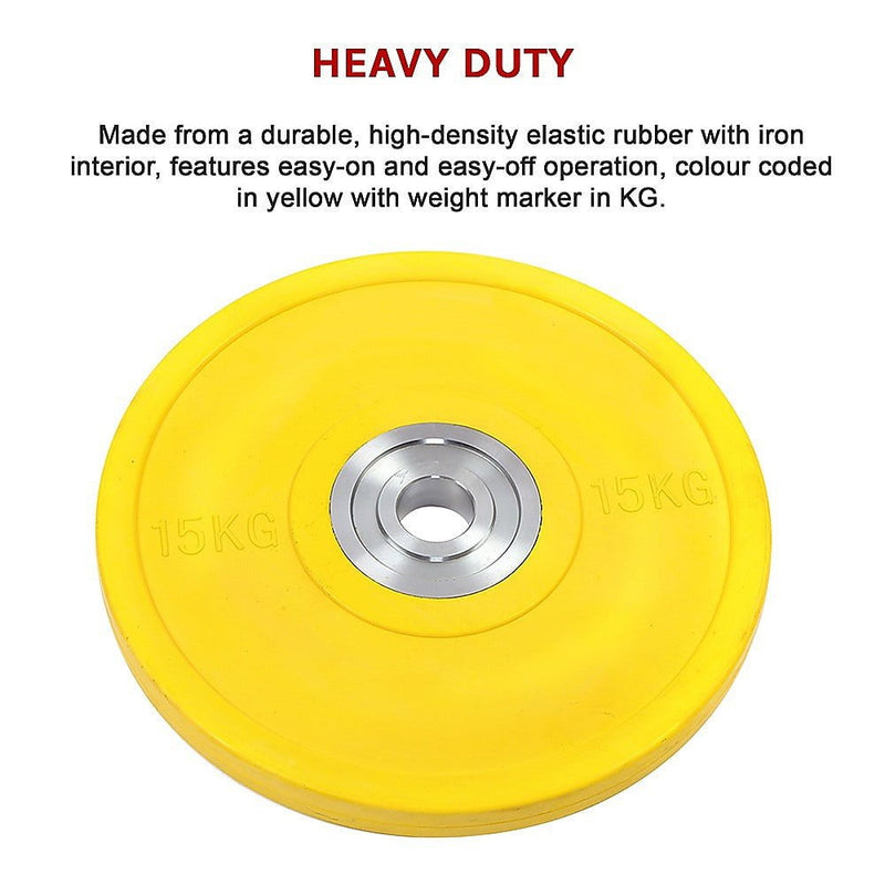 15KG PRO Olympic Rubber Bumper Weight Plate Payday Deals