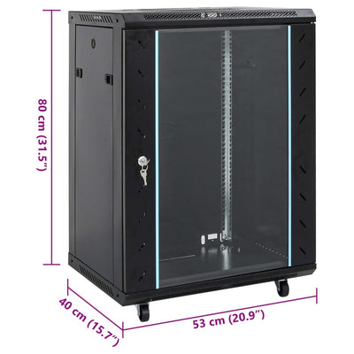 15U Network Cabinet with Swivel Feet 19" IP20 53x40x80 cm Payday Deals