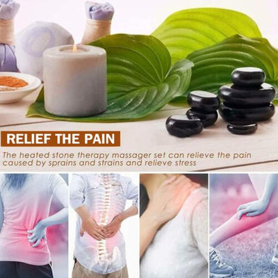 16 Pcs Hot Massage Basalt Stone Volcanic Stones Kit Rock SPA Oiled Massager Salon Payday Deals