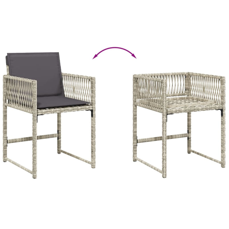 17 Piece Garden Dining Set with Cushions Light Grey Poly Rattan Payday Deals