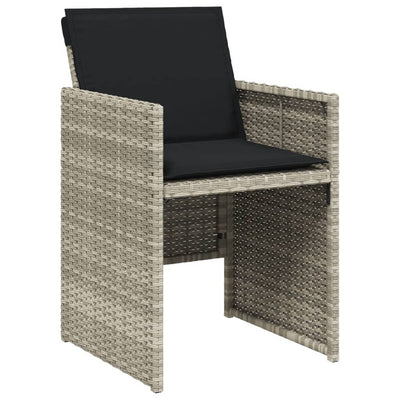 17 Piece Garden Dining Set with Cushions Light Grey Poly Rattan Payday Deals