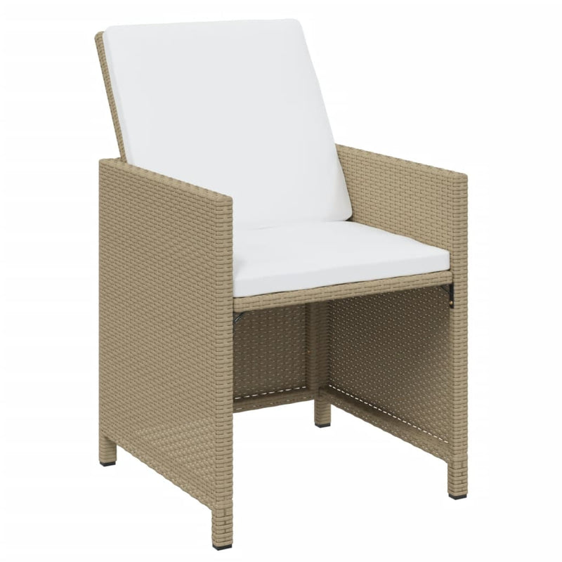 17 Piece Garden Dining Set with Cushions Poly Rattan Beige Payday Deals
