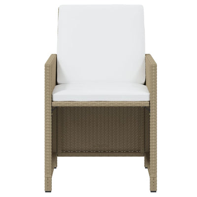 17 Piece Garden Dining Set with Cushions Poly Rattan Beige Payday Deals