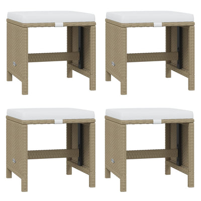 17 Piece Garden Dining Set with Cushions Poly Rattan Beige Payday Deals