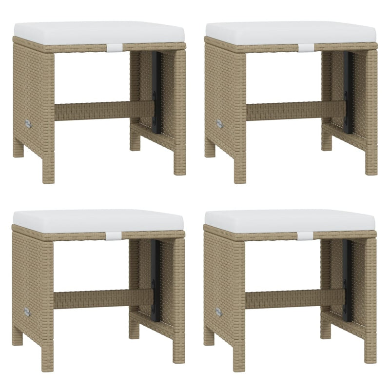 17 Piece Garden Dining Set with Cushions Poly Rattan Beige Payday Deals
