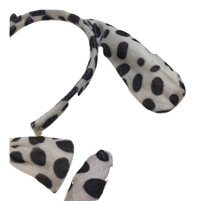 3pcs DOG EAR HEADBAND w Bow Tail Animal Costume Halloween Party Hair Dalmatian