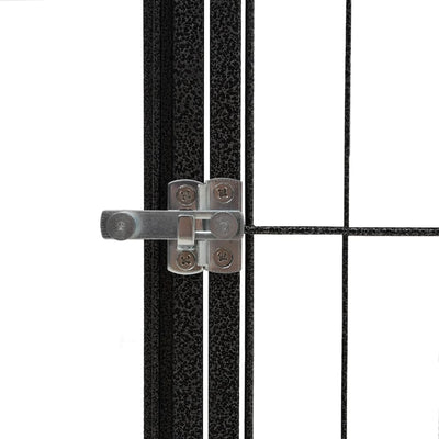 18-Panel Dog Playpen Black 50x100 cm Powder-coated Steel Payday Deals