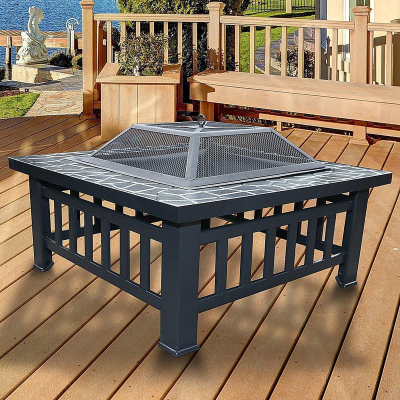 18" Square Metal Fire Pit Outdoor Heater Payday Deals