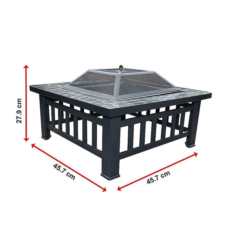 18" Square Metal Fire Pit Outdoor Heater Payday Deals