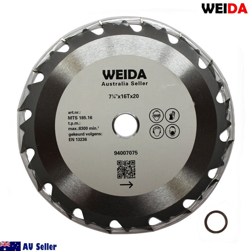 185mm Wood Circular Saw Blade Cutting Disc 7-1/4” 16T Bore 20/16mm Quality Payday Deals