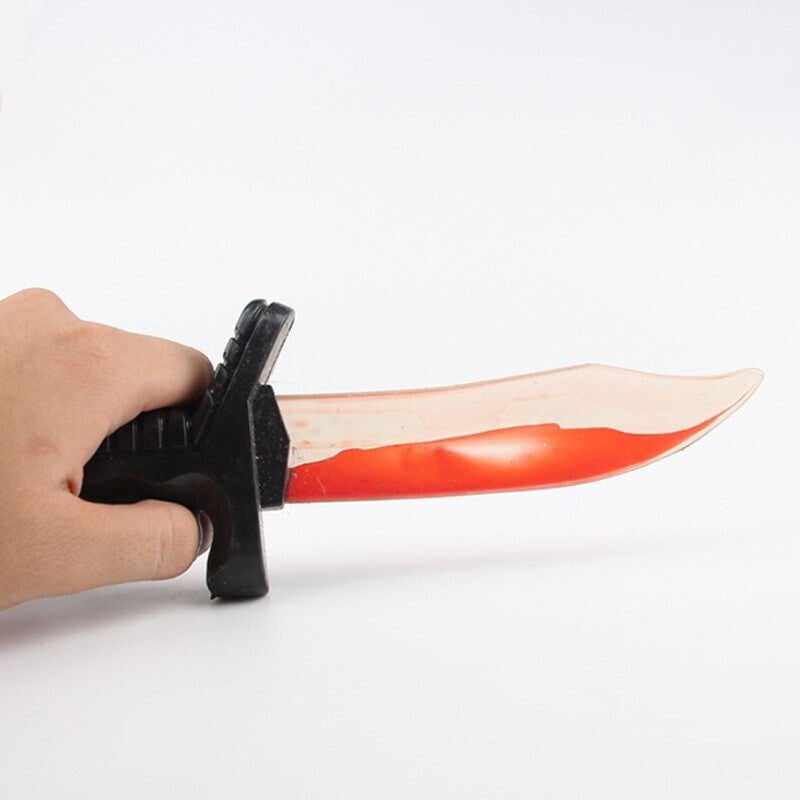 Fake Plastic BLOOD KNIFE Costume Party Vampire Joke Bleeding Halloween Party Scary