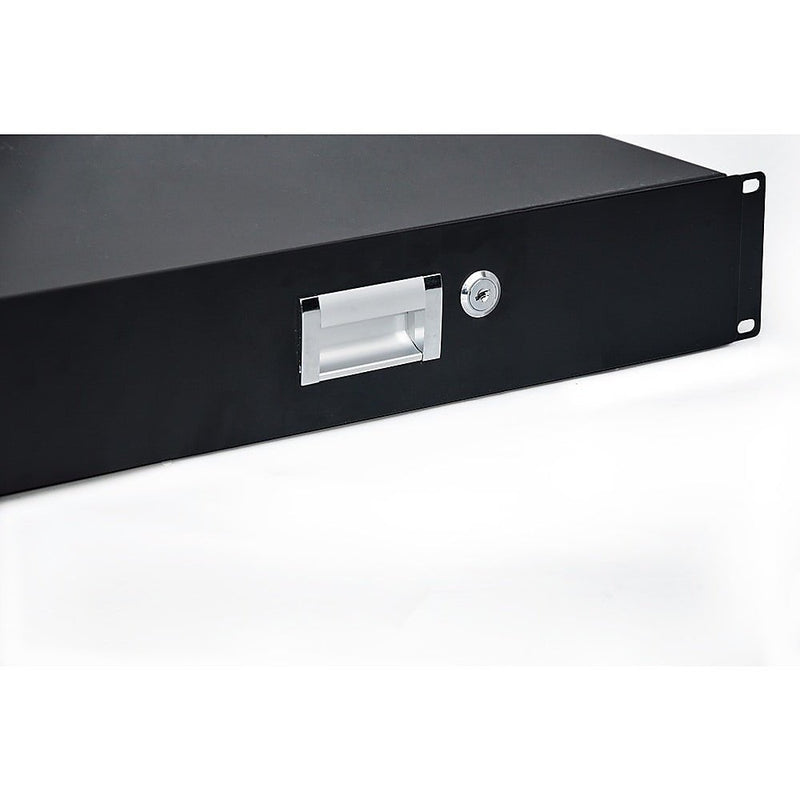 19" Rack Mount 2U Locking Drawer Pro Audio DJ Server Rack Lock Storage Cabinet Payday Deals