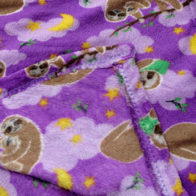 190GSM Girls Cute Ultra Soft Coral Fleece Throw 127 x 152cm Sleeping Sloths Payday Deals