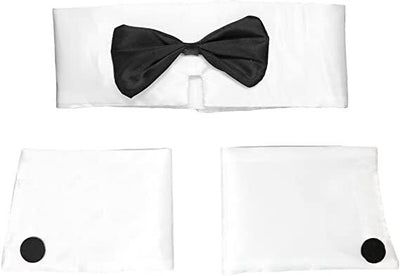 Male Stripper Set Costume Cuffs Collar & Bow Tie Waiter Fun Kit Fancy Dress