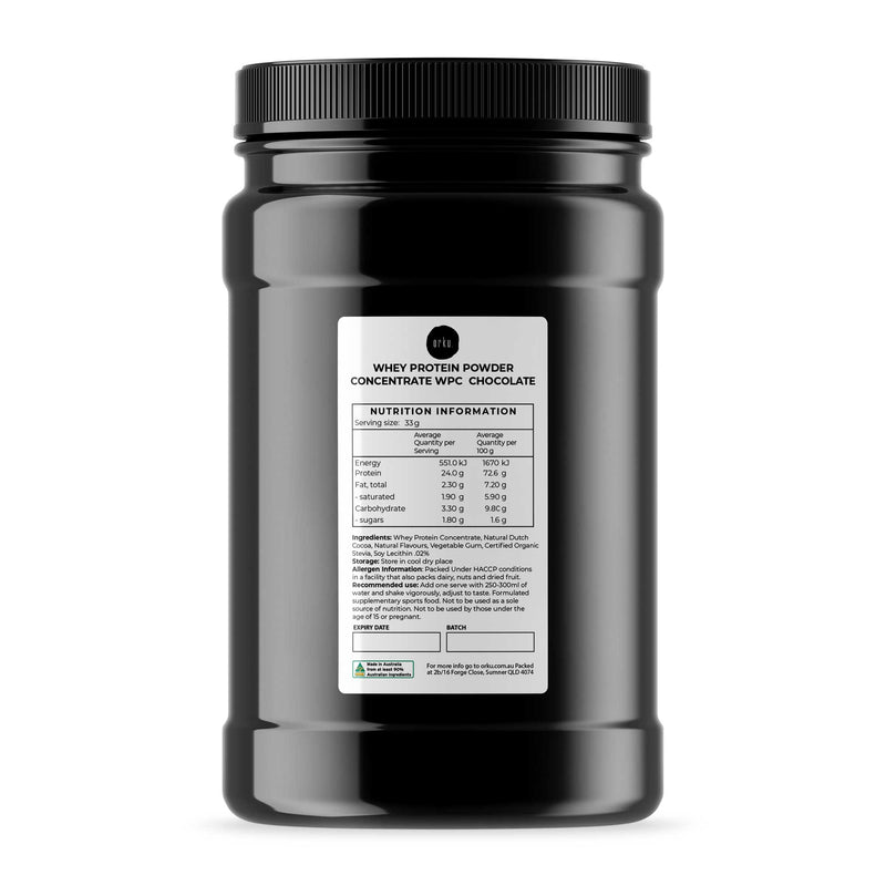 1Kg Whey Protein Powder Concentrate - Chocolate Shake WPC Supplement Jar Payday Deals