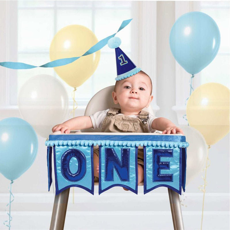 1st Birthday Boy Deluxe High Chair Decoration Payday Deals