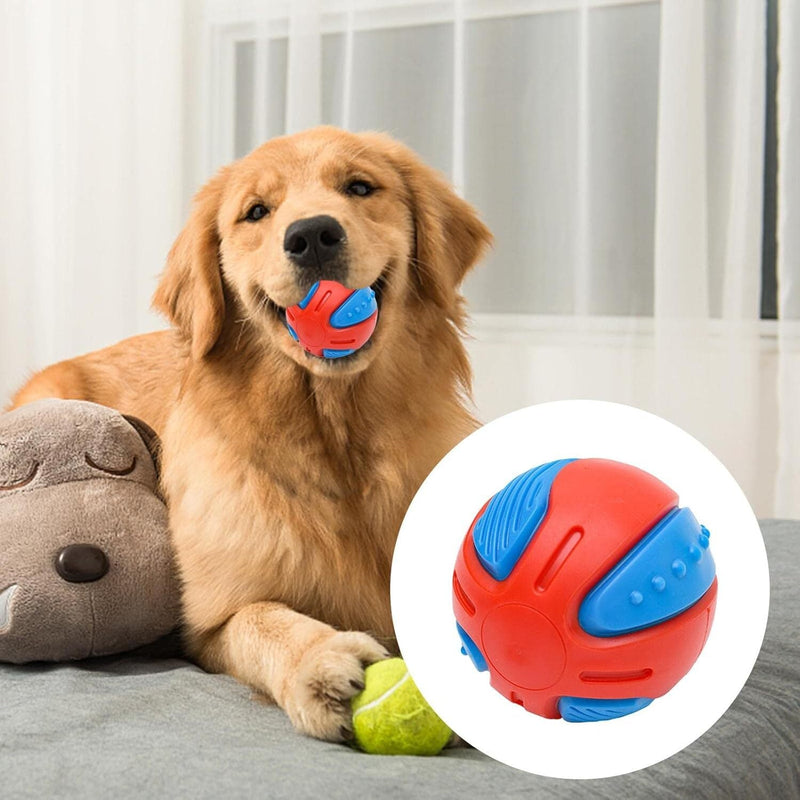 1x Dog Squeaky Ball Fun Training Indestructible Tooth Cleaning Puppy 8cm Payday Deals