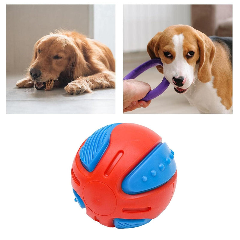 1x Dog Squeaky Ball Fun Training Indestructible Tooth Cleaning Puppy 8cm Payday Deals