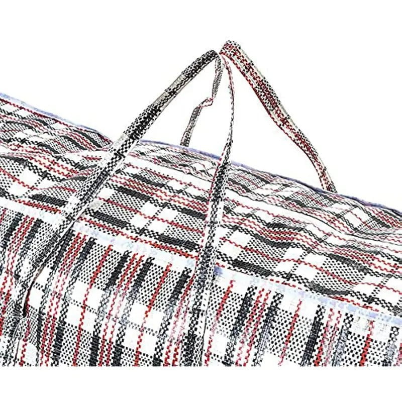 1x Large Stripe Bag Packing Storage Strip Zip Shopping Travel Check House Moving 78cm x 90cm x 25cm Payday Deals