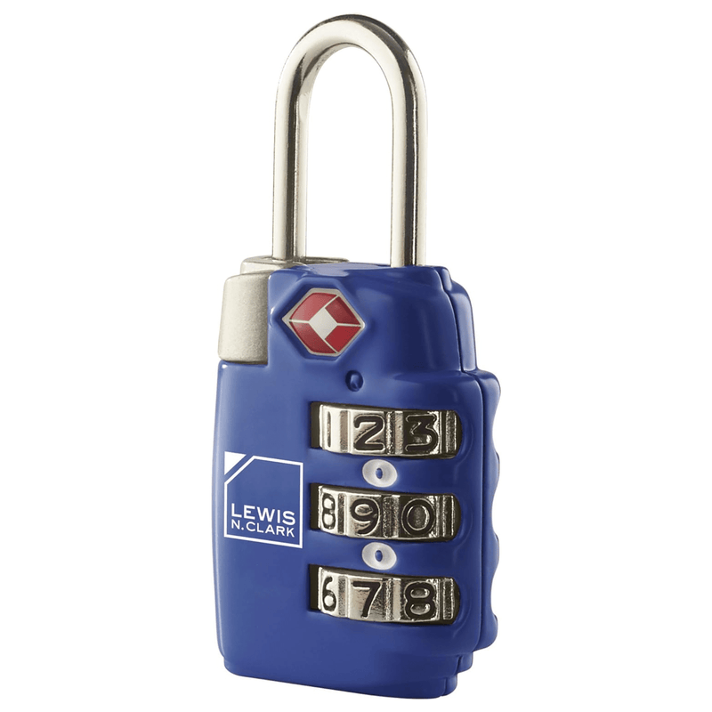 1x Lewis N Clark TSA Approved Combination Lock Travel Luggage Padlock - Blue Payday Deals