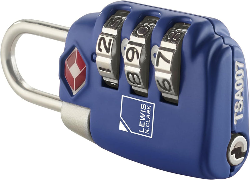 1x Lewis N Clark TSA Approved Combination Lock Travel Luggage Padlock - Blue Payday Deals