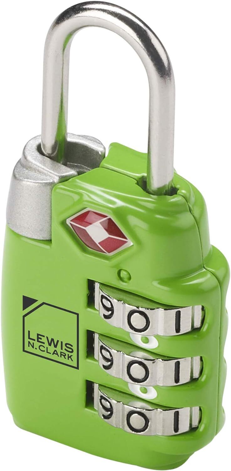 1x Lewis N Clark TSA Approved Combination Lock Travel Luggage Padlock - Green Payday Deals