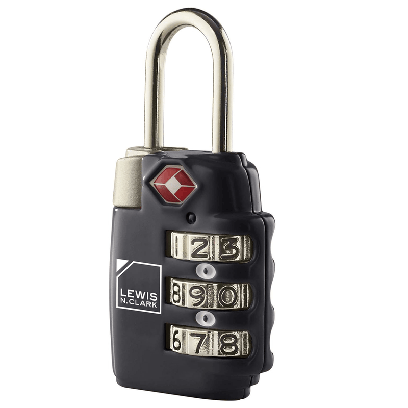 1x Lewis N Clark TSA Combi Lock Travel Luggage Padlock - Black Payday Deals