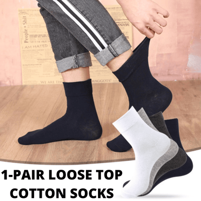 1x Pair COTTON Rich LOOSE TOP SOCKS Dress Medical Circulation Diabetic Comfort Payday Deals