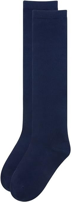 1x Pair School Uniform Knee High Socks Cotton Rich Girls Boys Kids - Navy