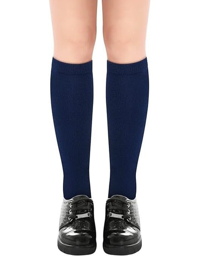 1x Pair School Uniform Knee High Socks Cotton Rich Girls Boys Kids - Navy Payday Deals