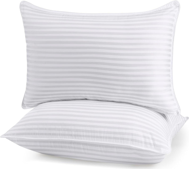 1x Premium 100% Cotton Pillow with Cover Filled Durable Soft Standard - 48x74cm Payday Deals